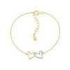 2 Tone Dainty Heart Bracelet