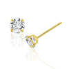 14K Solid Yellow Gold Round Solitaire Stud Earrings