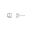 14K Solid Yellow Gold Round Solitaire Stud Earrings