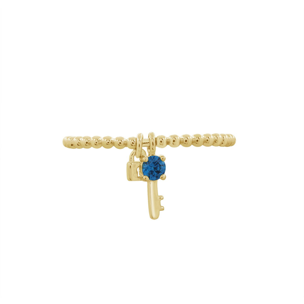Mini Lock & Key Charm Ring