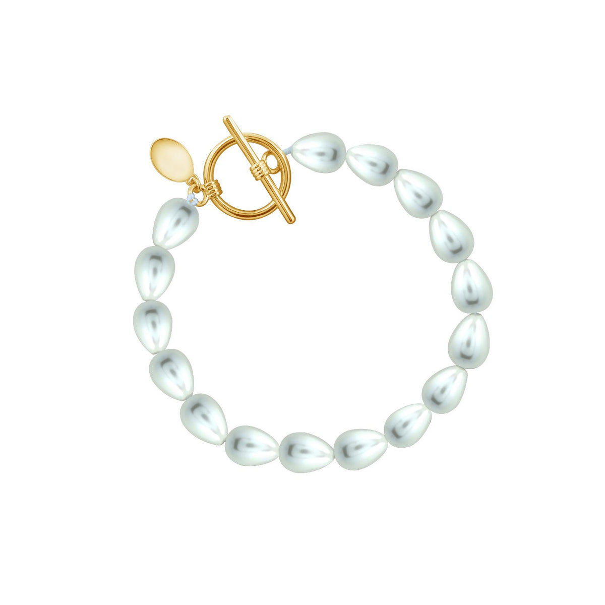 Strand Glass White Pearl Bracelet