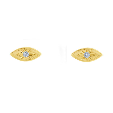 Dainty Evil Eye Stud Earrings with Accents