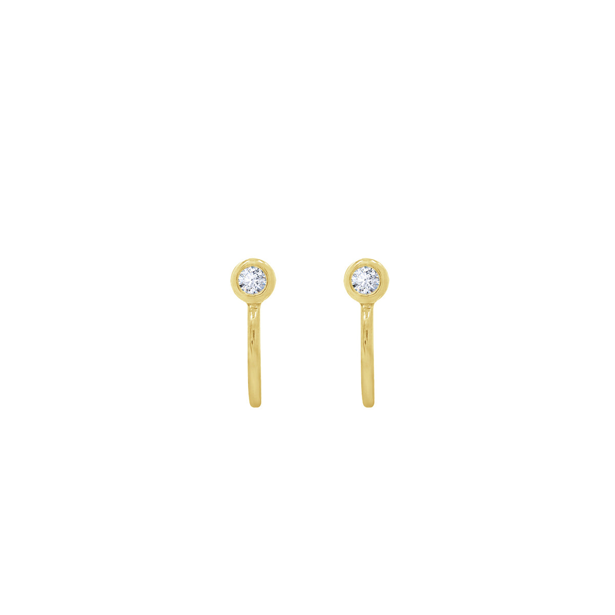 Hoop Stud Earrings with Accent