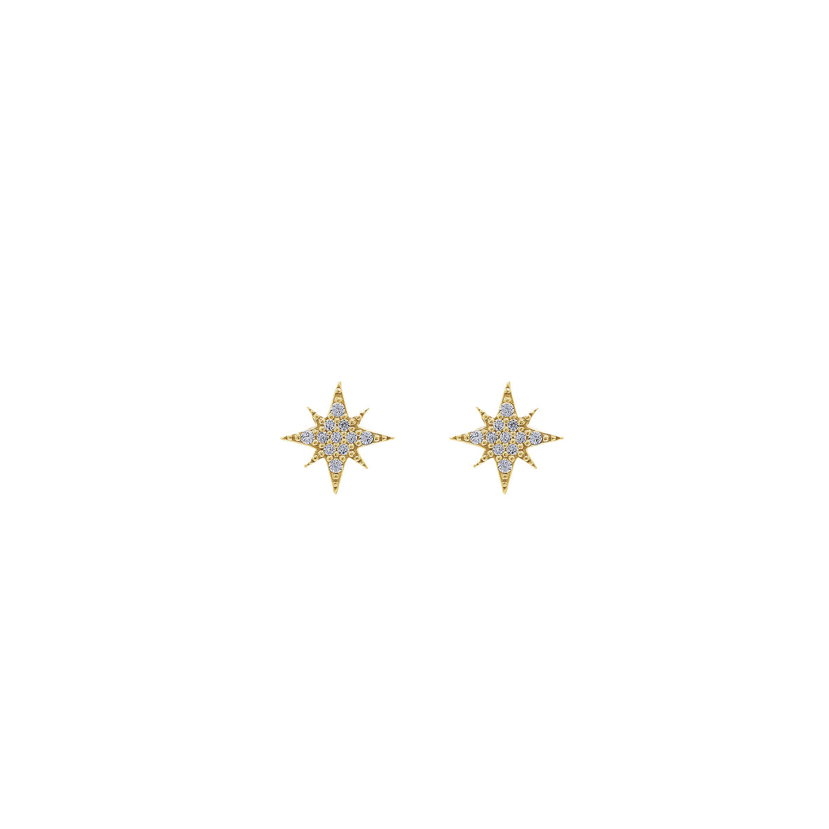 Mini Pave North Star Stud Earrings