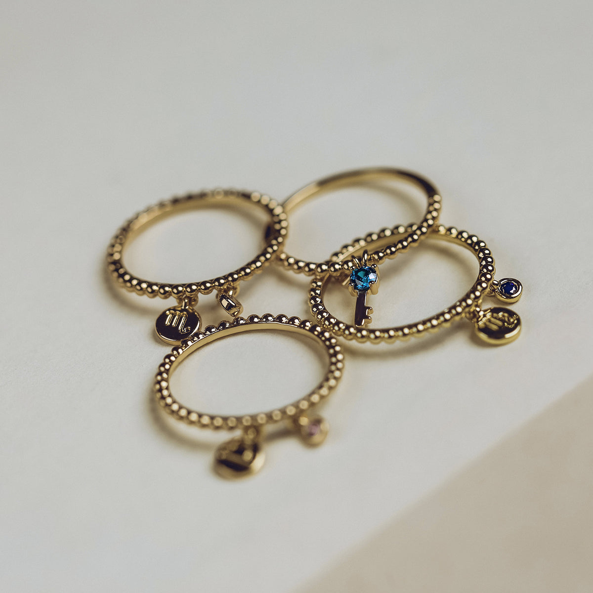 Double Charm Beaded Ring