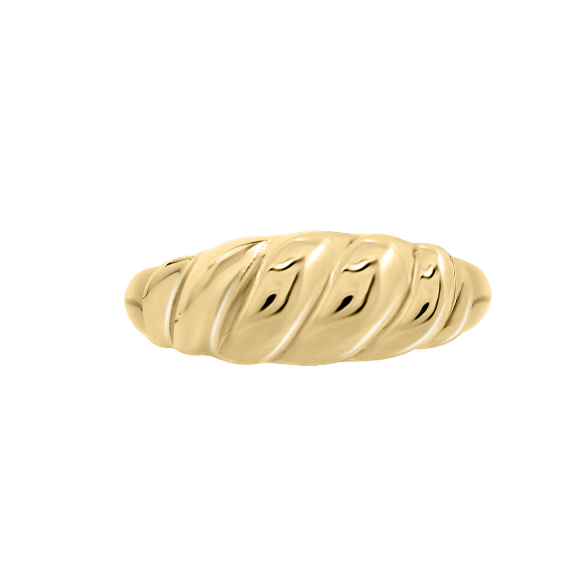 Chunky Gold Croissant Dome Ring