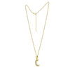 Pave Crescent Pendant Necklace
