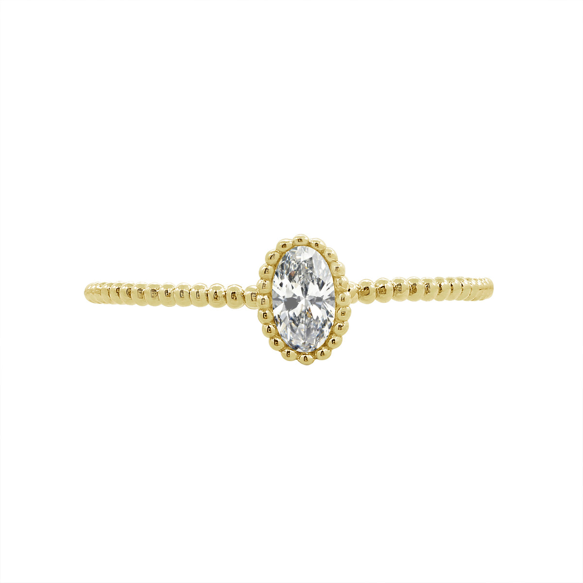 Oval Solitaire Stacking Ring