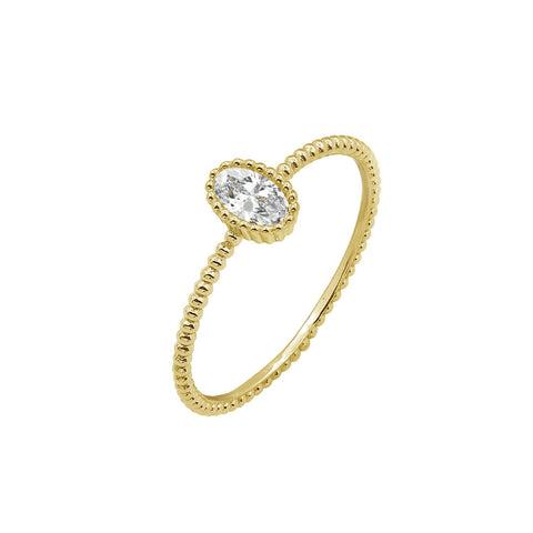 Oval Solitaire Stacking Ring