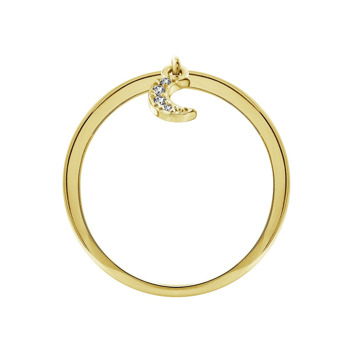 Mini Crescent Charm Ring
